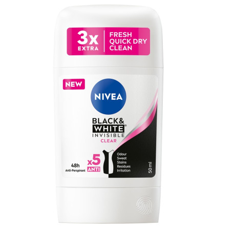 Black&White Invisible Clear antyperspirant w sztyfcie 50ml