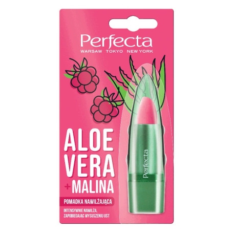 Aloe Vera nawilżająca pomadka do ust z aloesem i maliną 5g