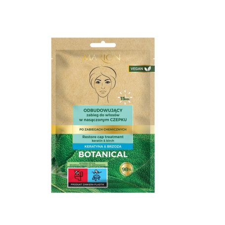 Botanical odbudowujący zabieg w nasączonym czepku Keratyna & B