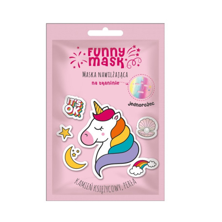 Funny Mask maska nawilżająca na tkaninie Jednorożec