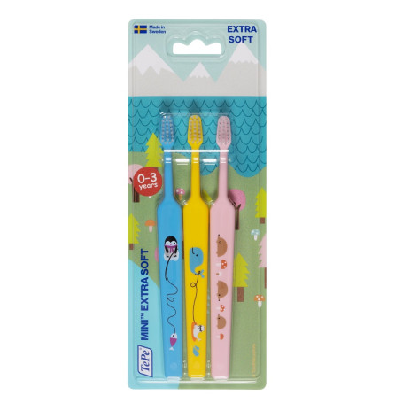 Mini szczoteczka do zębów dla dzieci 0-3 Extra Soft 3szt