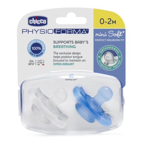 PhysioForma smoczek silikonowy uspokajający Mini Soft  0-2m Boy