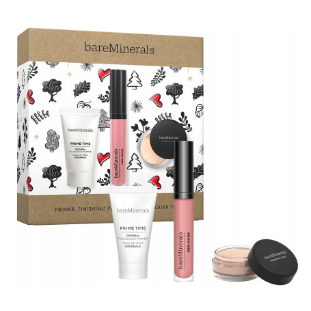 Makeup set primer finishing powder & lip lacquer trio B