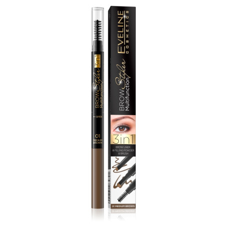 Brow Styler Multifunction 3w1 kredka do brwi 01 Medium Brown