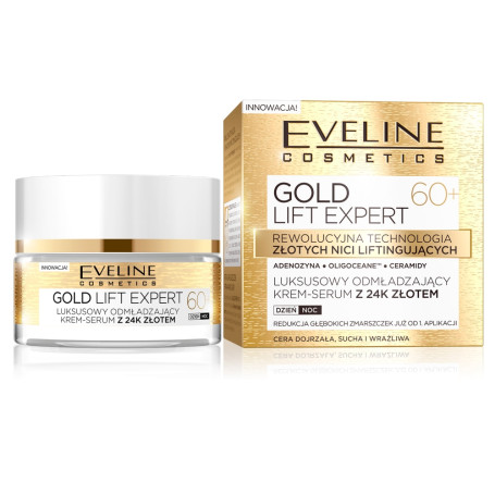 Gold Lift Expert 60+ luksusowy odmładzający krem-serum z 24k z