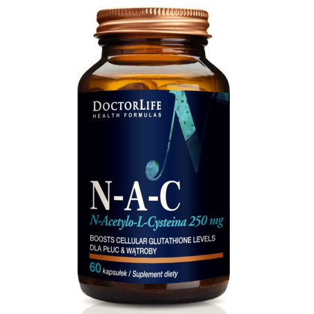 N-A-C n-acetylo-l-cysteina 250mg suplement diety 60 kapsułek