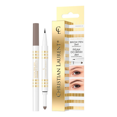 Brow Pen 2in1 wodoodporny pisak do brwi 2w1 02 Warm Brown 6ml