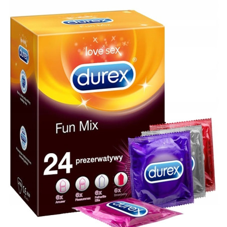 Durex prezerwatywy Fun Mix lateksowe 24 szt
