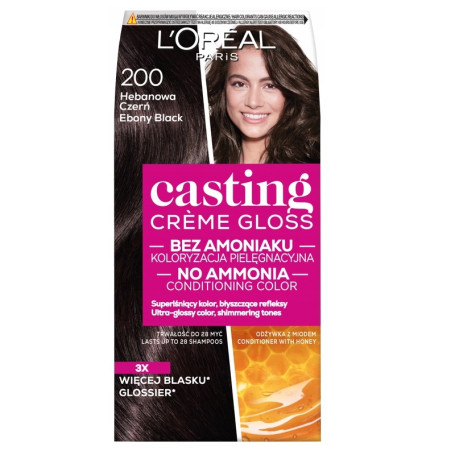 Casting Creme Gloss farba do włosów 200 Hebanowa Czerń