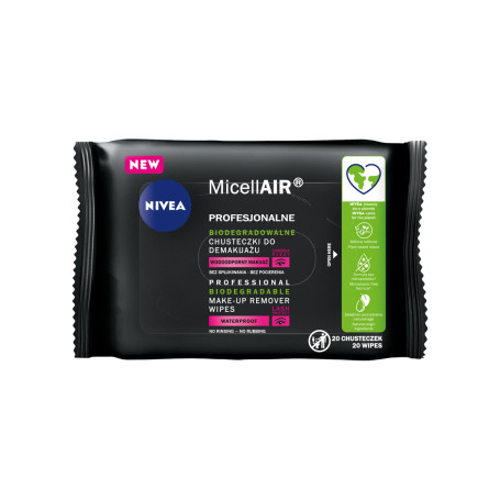 MicellAir profesjonalne biodegradowalne chusteczki do demakijaż