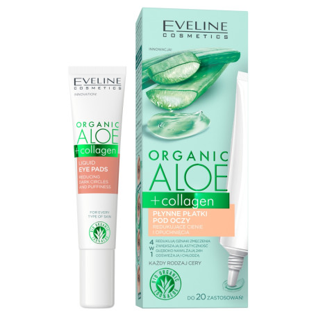 Organic Aloe + Collagen płynne płatki pod oczy redukujące cie