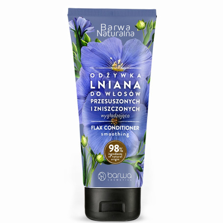 Naturalna wygładzająca lniana odżywka do włosów przesuszony