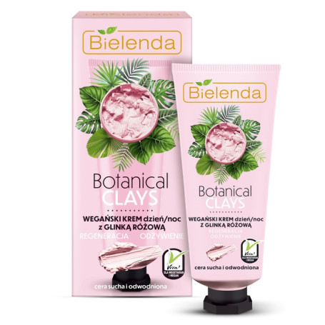 Botanical Clays wegański krem na dzień i noc z glinką różow