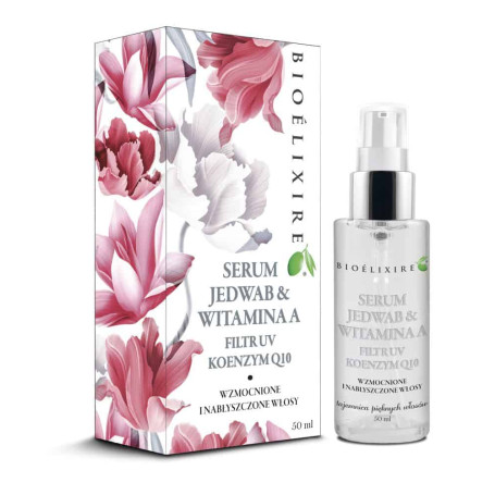 Jedwab & Witamina A wzmacniające serum do włosów wzbogacone o
