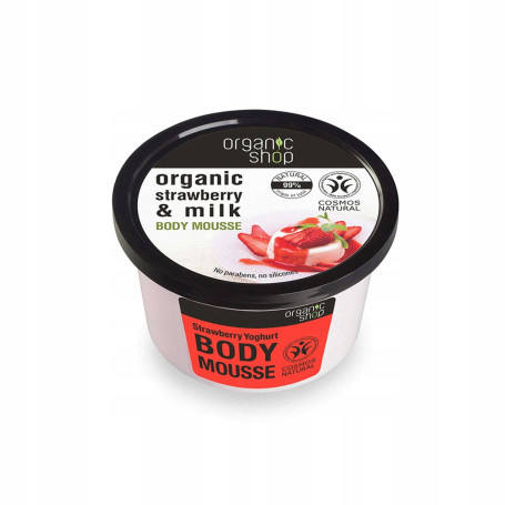 Organic Strawberry & Milk Body Mousse mus do ciała o zapachu tr