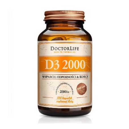 D3 2000 z Lanoliny w oliwie z oliwek suplement diety 250 kapsuł