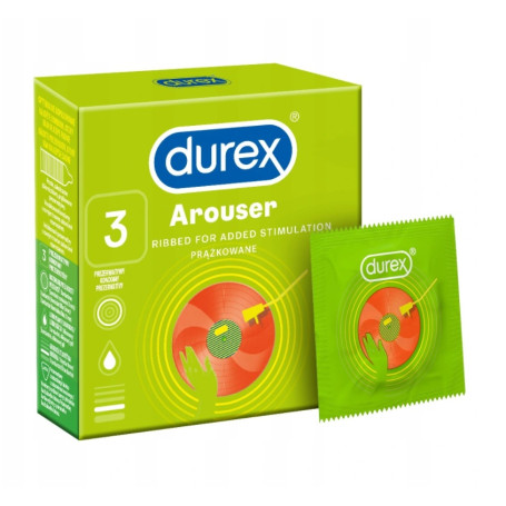 Durex prezerwatywy Arouser 3 szt prążkowane