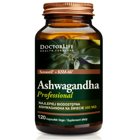 Ashwagandha KSM-66+ Sensoril ekstrakt z korzenia 550mg suplement
