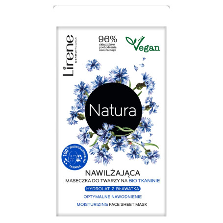 Natura nawilżająca maseczka do twarzy na BIO tkaninie Hydrolat