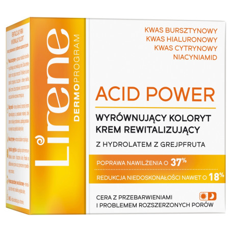 Acid Power rewitalizujący krem wyrównujący koloryt z hydrolat