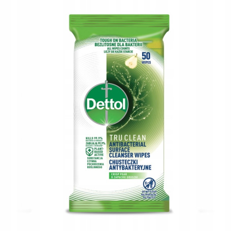 Chusteczki antybakteryjne do powierzchni Gruszka 50szt