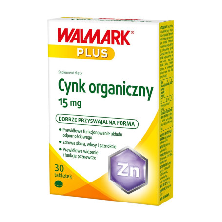 Cynk organiczny 15mg suplement diety 30 tabletek
