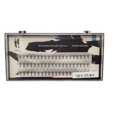 Kępki sztucznych rzęs Super Natural 10 D-0.07mm C Mix