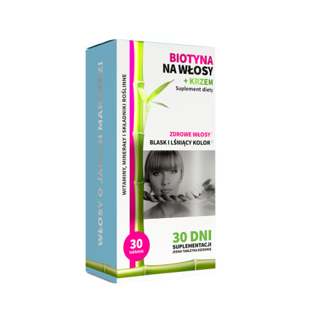 Biotyna na włosy + krzem suplement diety 30 tabletek
