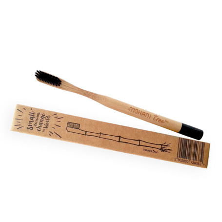 Bambusowa czarna szczoteczka do zębów Medium