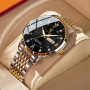 Men Watch Stainless Steel Top Quality Luxury Push Button Hidden Clasp Waterproof Luminous Date Week Sport Wrist Watches