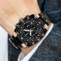 Reloj Hombre WWOOR 2021 New Mens Watches Black Stainless Steel Sports Chronograph Luxury Quartz Wristwatch Waterproof Clock Male