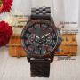 Men's Wood Watches,Multi-function Quartz Wristwatches,chronograph Luminous Men's Retro Watch 24-hour Clock,Wooden Watch for Men