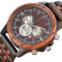 Men's Wood Watches,Multi-function Quartz Wristwatches,chronograph Luminous Men's Retro Watch 24-hour Clock,Wooden Watch for Men