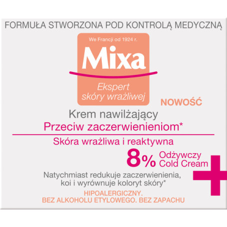 Krem nawilżający przeciw zaczerwienieniom do skóry wrażliwej