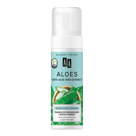 Aloes 100% Aloe Vera Extract pianka do demakijażu i mycia twarz