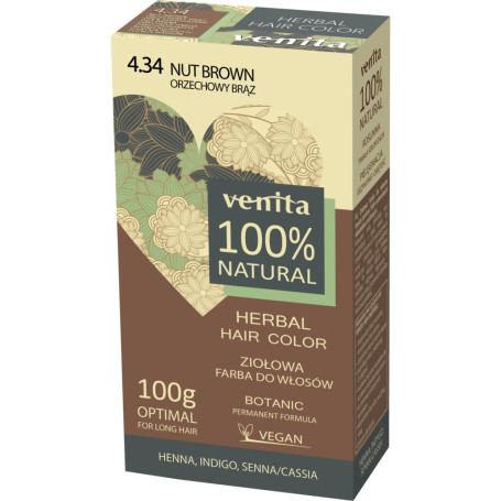 Herbal Hair Color ziołowa farba do włosów 4.34 Orzechowy Brą