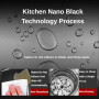 New Black Nanometer 304 Stainless Steel Waterfall Kitchen Sink 3MM Thickness Large Single Slot Above Mount Waterfall Faucet