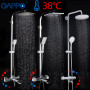 GAPPO thermostatic Shower System shower set rainfall faucet hot and cold black Shower faucet Bathtub thermostatic shower mixer