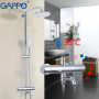 GAPPO thermostatic Shower System shower set rainfall faucet hot and cold black Shower faucet Bathtub thermostatic shower mixer