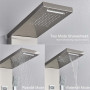 MYQualife Shower Panel Waterfall Rain Shower Faucet Set SPA Massage Jet Bath Shower Column Temperature Display Mixer Tap Tower
