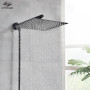 Gold/Black/Chrome Bathroom Top Rainfall Shower Head 10/12" Shower Sprayer W/ Shower Arm Shower Hose Wall Mount Stainless Steel