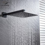 Matte Black Shower Head 8/10/12 inch Rainfall Ultrathin Shower Head With Shower Arm Bathroom Shower Accessories Wall Mounted