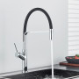 Matte Black Tall Kitchen Sink Faucet Deck Mount Pull Down Brass Kitchen Faucet Hot&Cold Water Mixer Tap Single Handle Mixer