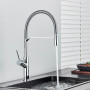 Matte Black Tall Kitchen Sink Faucet Deck Mount Pull Down Brass Kitchen Faucet Hot&Cold Water Mixer Tap Single Handle Mixer