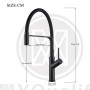 Matte Black Tall Kitchen Sink Faucet Deck Mount Pull Down Brass Kitchen Faucet Hot&Cold Water Mixer Tap Single Handle Mixer