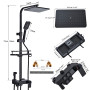 Black Thermostatic LCD Shower Faucet Set Temperature Display Rainfall Bathtub Tap With Bathroom Shelf Electricity By Water