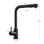 Free Shipping  Black Pull Out Kitchen Sink Faucet Two Model Stream Sprayer Nozzle Stainless Steel Hot Cold Wate Mixer Tap Deck