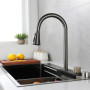 Big Waterfall Kitchen Faucet Can Pull A Variety Of Water Outlet Methods Installed On the Sink Cold and Hot
