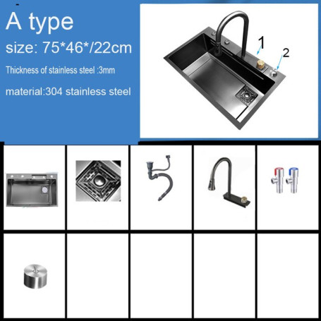 Big Waterfall Kitchen Faucet Can Pull A Variety Of Water Outlet Methods Installed On the Sink Cold and Hot