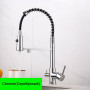 Black Water Purification Kitchen Faucet Hot and Cold Rotating Pull Out Brass Material Sink Mixer Drinking